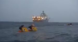 Survivors in the Water (Source: Passenger Video)