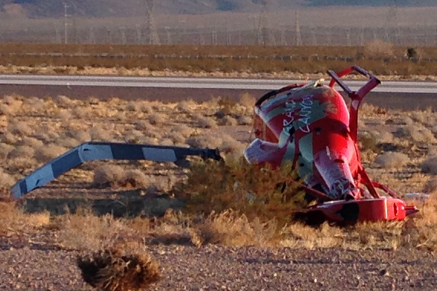 Wreckage of Papillon Airways Inc EC130B4, N133GC (Credit: Boulder City Social)