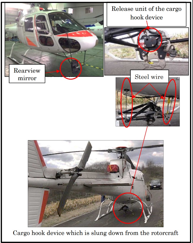 Configuration of Nakanihon Air Service Airbus Helicopters AS350B1 JA9743 Equipped for HESLO / USL External Load Operations (Credit: JTSB)