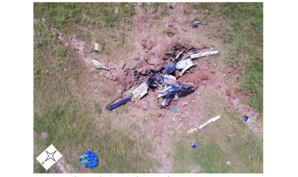 Wreckage of USAF 80 FTW Beechcraft T-6A Texan II 07-3890 (Credit: USAF  AIB)