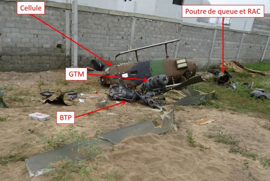 Wreckage of French Army (ALAT)  SA342M Gazelle 3866 (Credit: BEA-E)