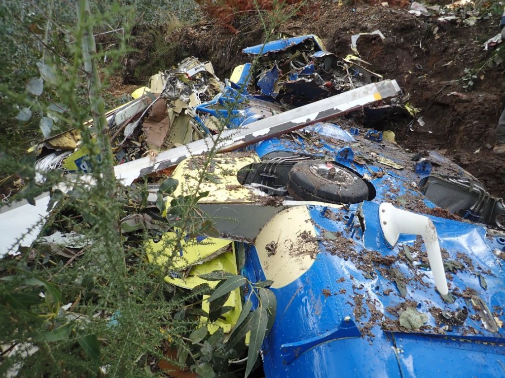 Wreckage of HEMS Leonardo AW109S I-ETIC  of Babcock MCS Portugal (Credit: GPIAAF)