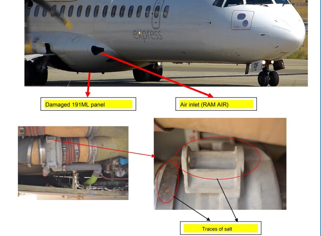 Damage to RAM Express ATR72  CN-COH (Rredit: BEA Morocco)