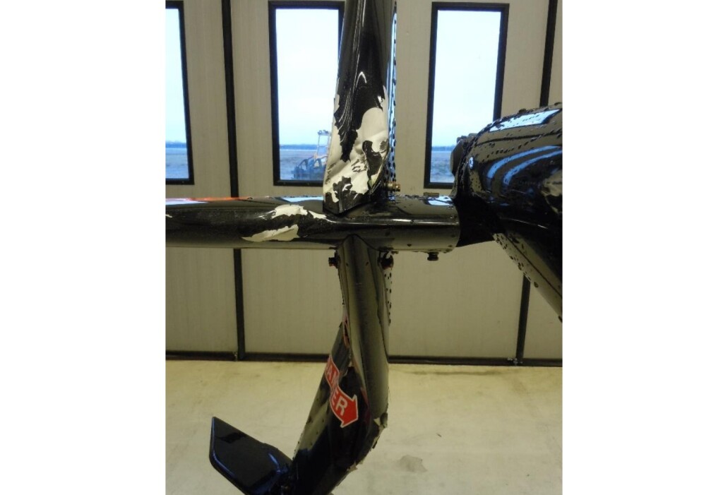 Skogsflyg Cassel Aero Robinson R44 SE-JIT Tail Damage (Credit: via SHV)