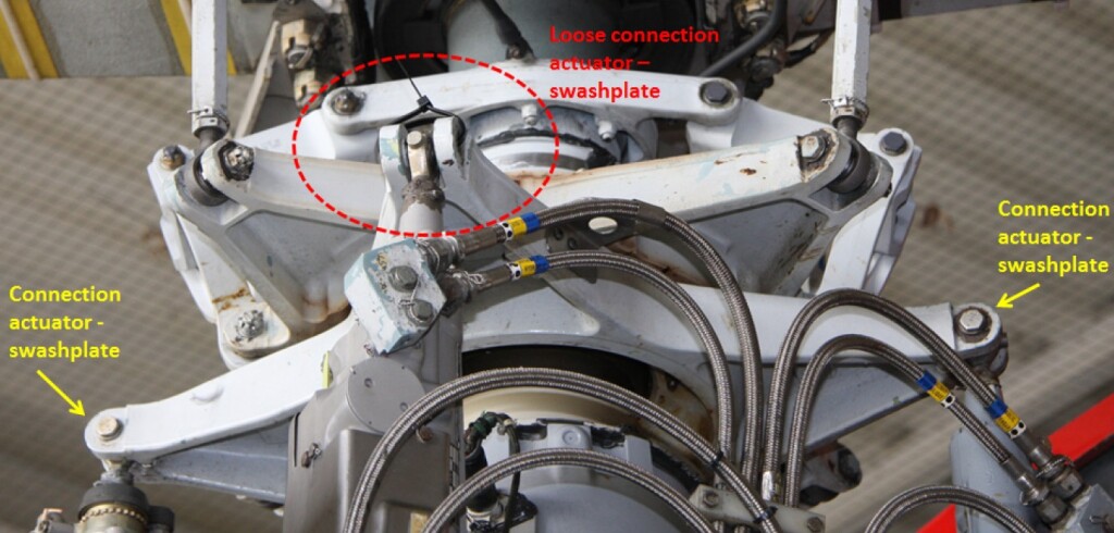 Normal Actuator to Swashplate Assembly of an AS365N3 (Credit: BFU)