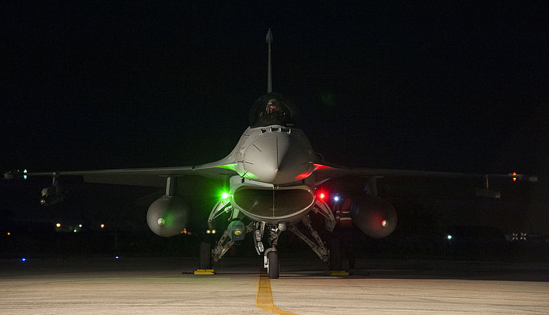 Stock Photo of Lockheed Martin F-16C at Night (Credit: Antonio Valentino, CC BY-SA 2.0)