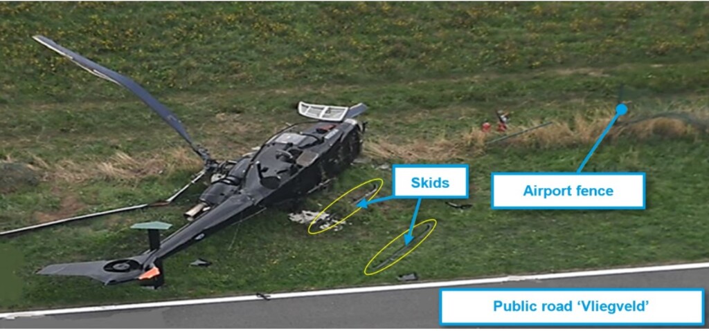 Wreckage of Private Aérospatiale SA341G Gazelle H505HA (Credit: AAIU Belgium)
