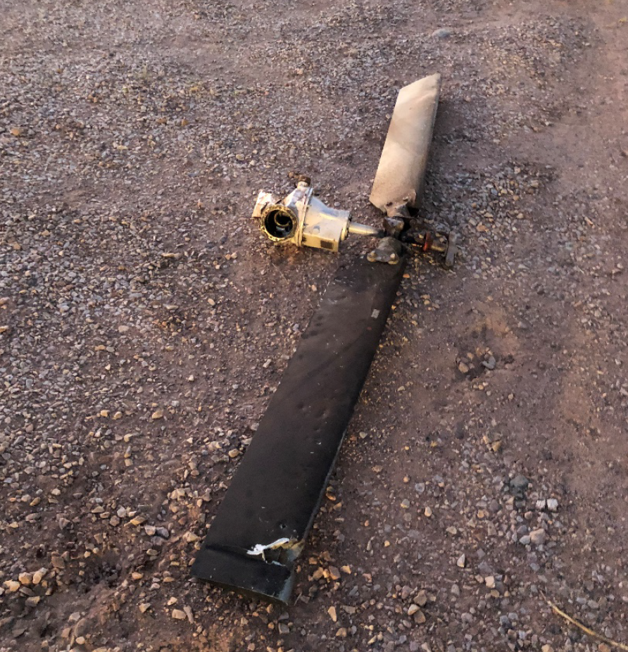 Tail Rotor Assembly of Bell UH-1H N3276T as found in Mesa, AZ (Credit: NTSB)