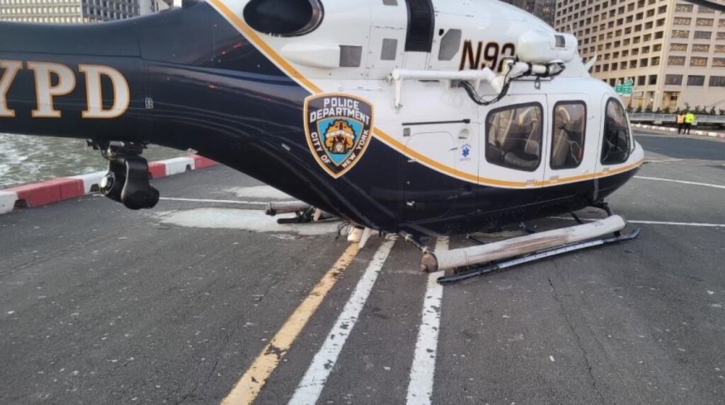 NYPD Bell 429 Landing Accident Downtown Manhattan Wall Street Heliport (Credit NTSB)