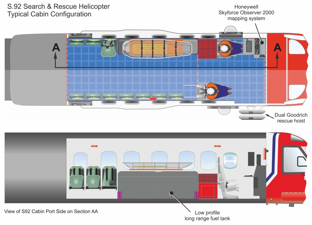 HMCG S-92A SAR Cabin Configuration (Credit: Bristow)