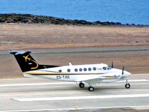 KA200 ZS-TAE after the first landing (Credit: St Helena Government)