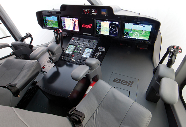 Bell 525 Cockpit with Garmin G5000H touch screens (Credit: Bell)