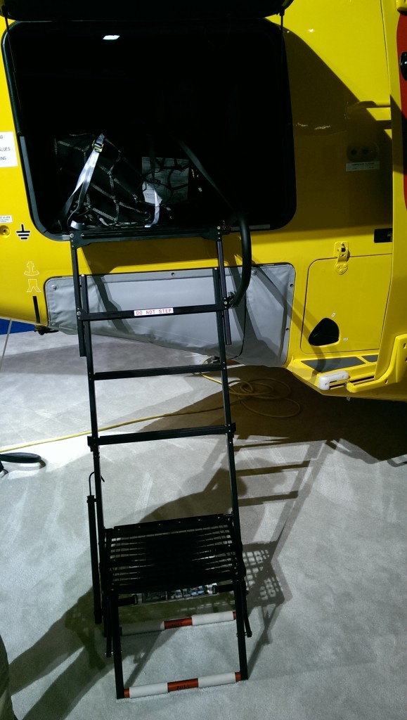 H175 baggage bay ladder.  This telescopic unit also doubles up for access to the upper deck.