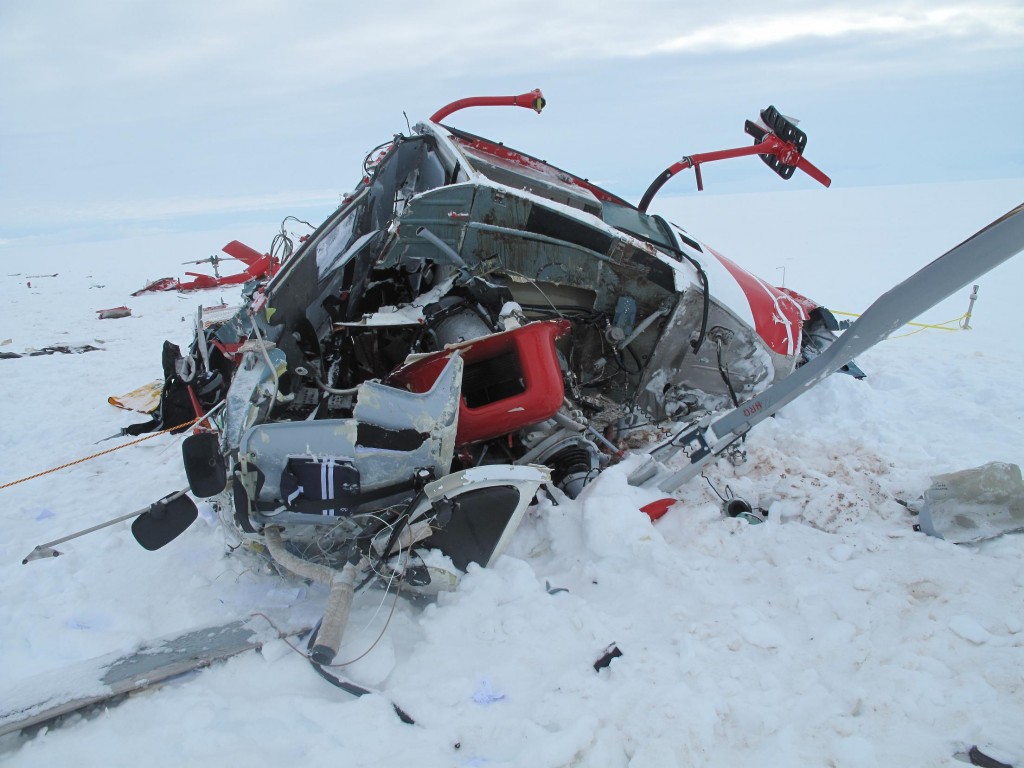 VH-HRQ Wreckage (Credit: Helicopter Resources via ATSB)