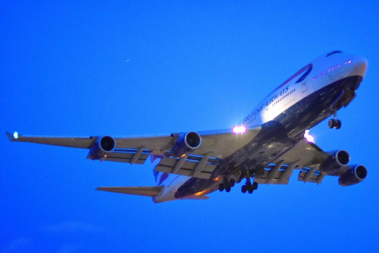 BA B747 G-CIVX on Approach with Only Nose and Body Landing Gear Deployed (Credit: Wael Al-Qutub)