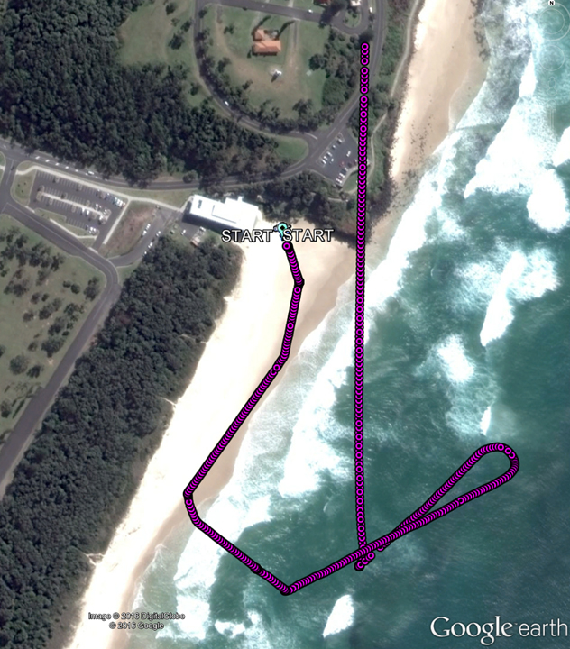 Flight Path (Google Earth annotated by ATSB)