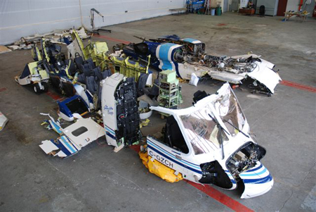 S-92A Wreckage Assembled in St Johns (Credit: TSB)