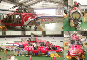 Wreckage of NASC Airbus Helicopters AS365N3 NA-107 Reconstructed Ashore (Credit: ASC)