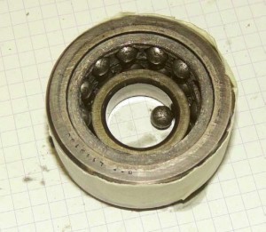 Worn SKF Tail Rotor Pitch Change Bearing from NASC Airbus Helicopters AS365N3 NA-107  (Credit: ASC)
