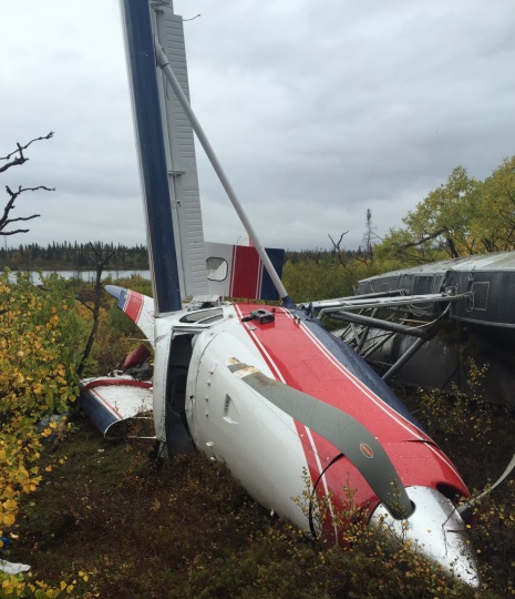 Wreckage of Rainbow King Lodge de Havilland Canada DHC-3T Texas Turbine Otter N928RK (Credit NTSB)