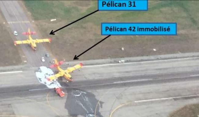 Securité Civile Canadair CL-415 F-ZBEU MLG Collapse at Ajaccio, 1 August 2016 (Credit: BEA-D)