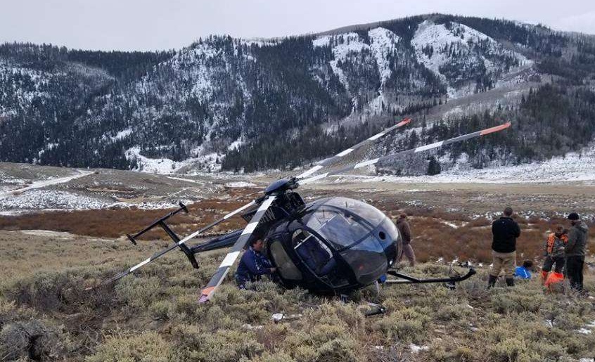 Wreckage of Hughes 369 N338HW (Credit: Wasatch County Sheriff's Office)