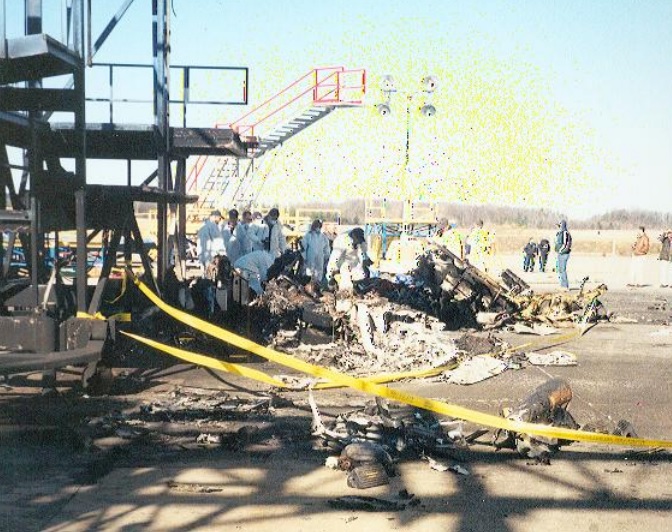 Crash Site of Air Midwest  Flight 5481, Beechcraft B1900D N233YV (Credit: NTSB)