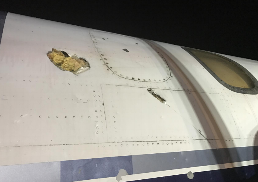 Fuselage Damage SA226 N158WA (Credit: NTSB)