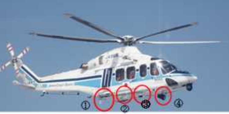 Damage to the Belly of Japan Coast Guard SAR AW139 JA968A (Credit: JTSB)