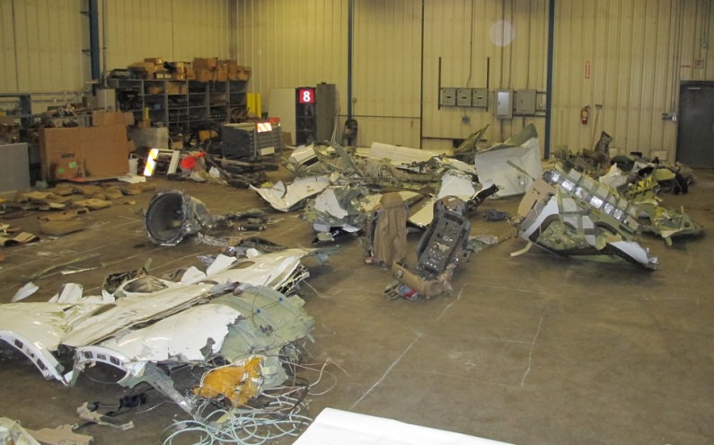 Salvaged Wreckage of Cessna 525 N614SB after CFIT Impact into Lake Erie (Credit: Textron via NTSB)