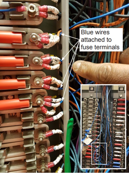 The Uncontrolled (Blue) Wiring (Credit: RAIB)