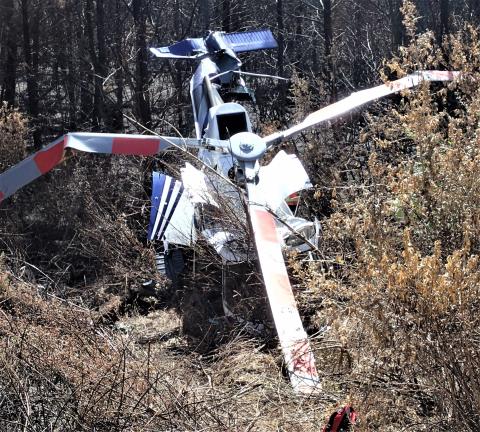 Wreckage of AS350BA ZK-HEK (Credit: TAIC)