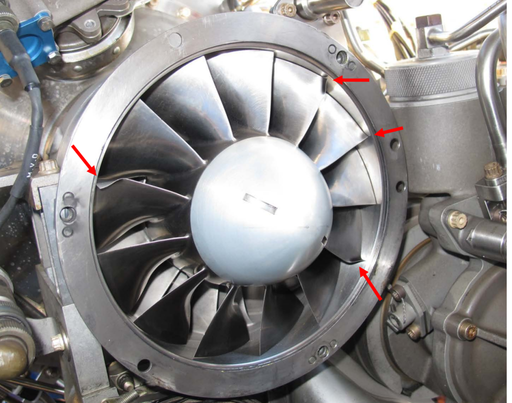 First Stage Compressor Damage to TM Arriel 2B1 of Air Methods EC130B4 HEMS Helicopter N334AM After Ice Ingestion and Power Loss (Credit: NTSB)