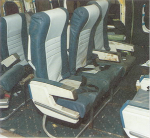 Mid Cabin 16g Seats from British Midland B737-400 G-OBME, Kegworth 8 January 1989 (Credit: AAIB)