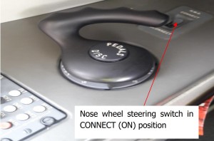 Gulfstream 200 Nose Wheel Steering (NWS) Toggle Switch (Credit: AIB Nigeria)
