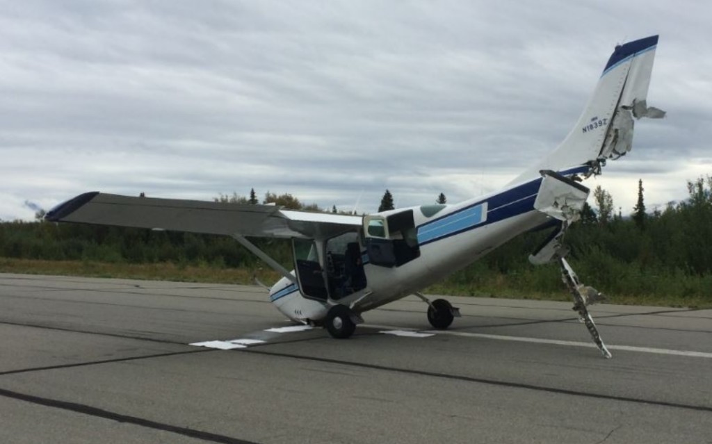 Cessna C210 N1839Z after a Mid Air Collision (Credit: FAA)