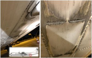 Fuselage Damage to White Airways ATR 72 CS-DJG (Credit: GPIAA)