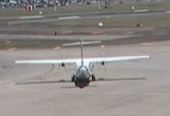Damaged Horizontal Stabiliser on VARA ATR72 VH-FVR (Credit: Sydney Airport CCTV via ATSB)