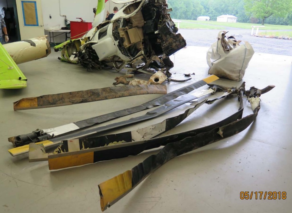 Wreckage of High Line Helicopters MD Helicopters MD600N N602BP Recovered for Inspection (Crediit: via NTSB)
