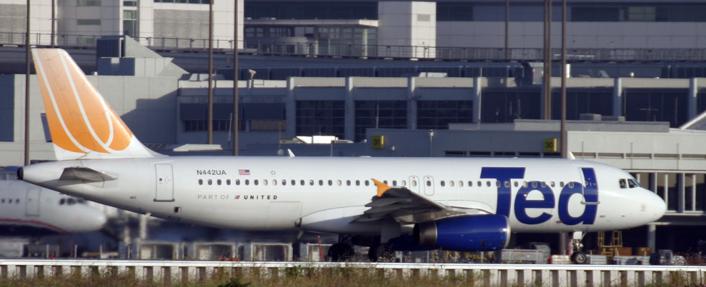 United A320 N442UA in Contemporary TED Colour Scheme (Credit:  Tomás Del Coro, CC BY-SA 2.0)