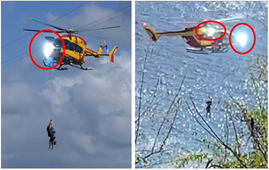 FZBQK EC145 SAR wire strike second arc on hoist strut Aerossurance