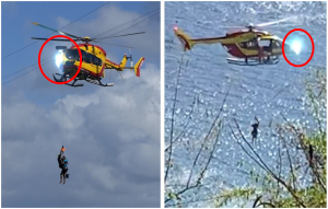 Striking Second Cable - First Arc: Sécurité Civile SAR Airbus Helicopters EC145 F-ZBQK (Credit: via BEA-E) 