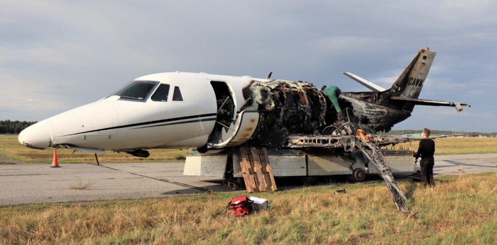 Wreckage Recovery - Cessna 560 XLS+ D-CAWM of Aerowest at Aarhus (Credit: AIB Denmark)