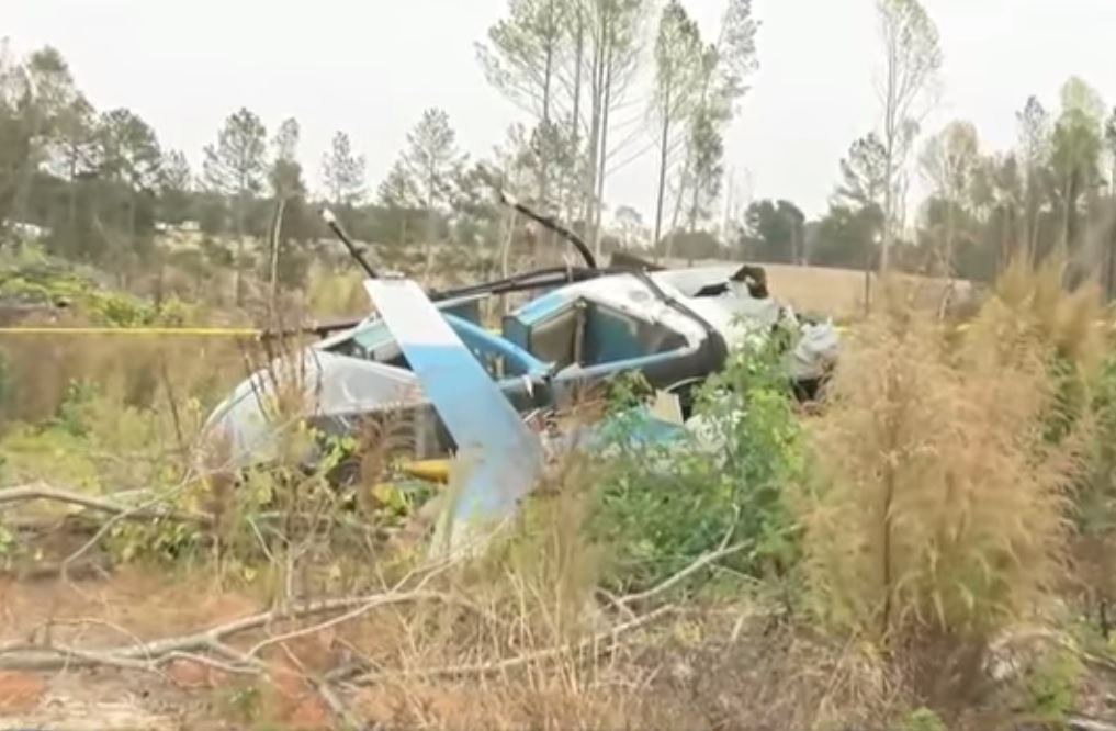 Wreckage of Helicopter Applicators Bell / Rotorcraft Development OH-58C N139RD in Cameron, NC 
