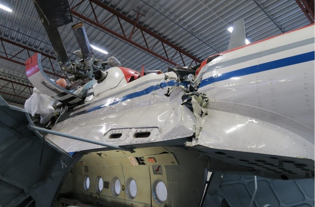 Wreckage of Mil Mi-8AMT RA-22312 of Convers Avia in Svalbard (Credit: AIB Norway)
