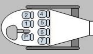 Seat Layout of Blue Hawaiian Helicopters Airbus EC130T2 N11VQ (Credit: NTSB)