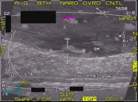 The Mishap Pilot's Targeting Pod Sensor on the Friendly OP at 19:07:20 (Credit: USAF AIB)
