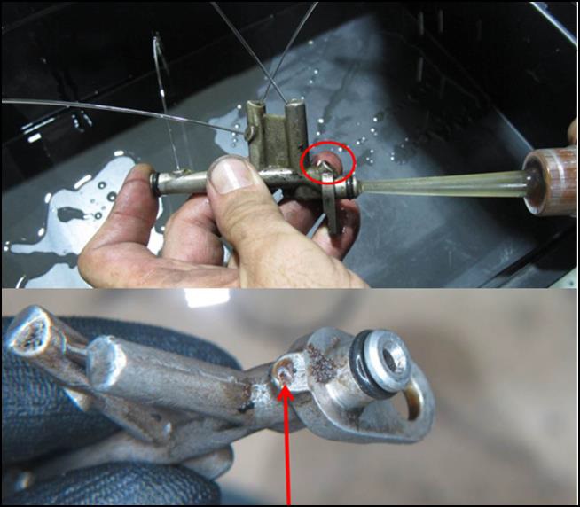 Blocked Oil Feed for Number 2 Engine Bearing of Bell 206B PT-HPG (Credit: CENIPA)