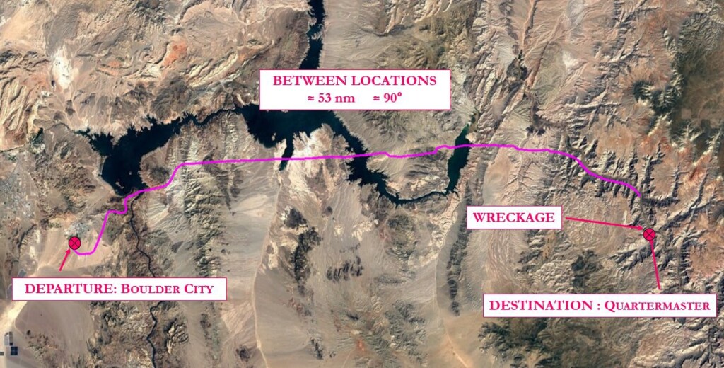 Radar Track of Papillion Airbus EC130B4 N155GC, near Quartermaster, Grand Canyon (Credit: NTSB)