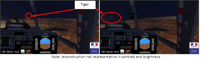 Cougar Pilot's View 10s and 1s Before Impact: ALAT Cougar / Tiger MAC Impact over Mali (Credit: BEA-E)